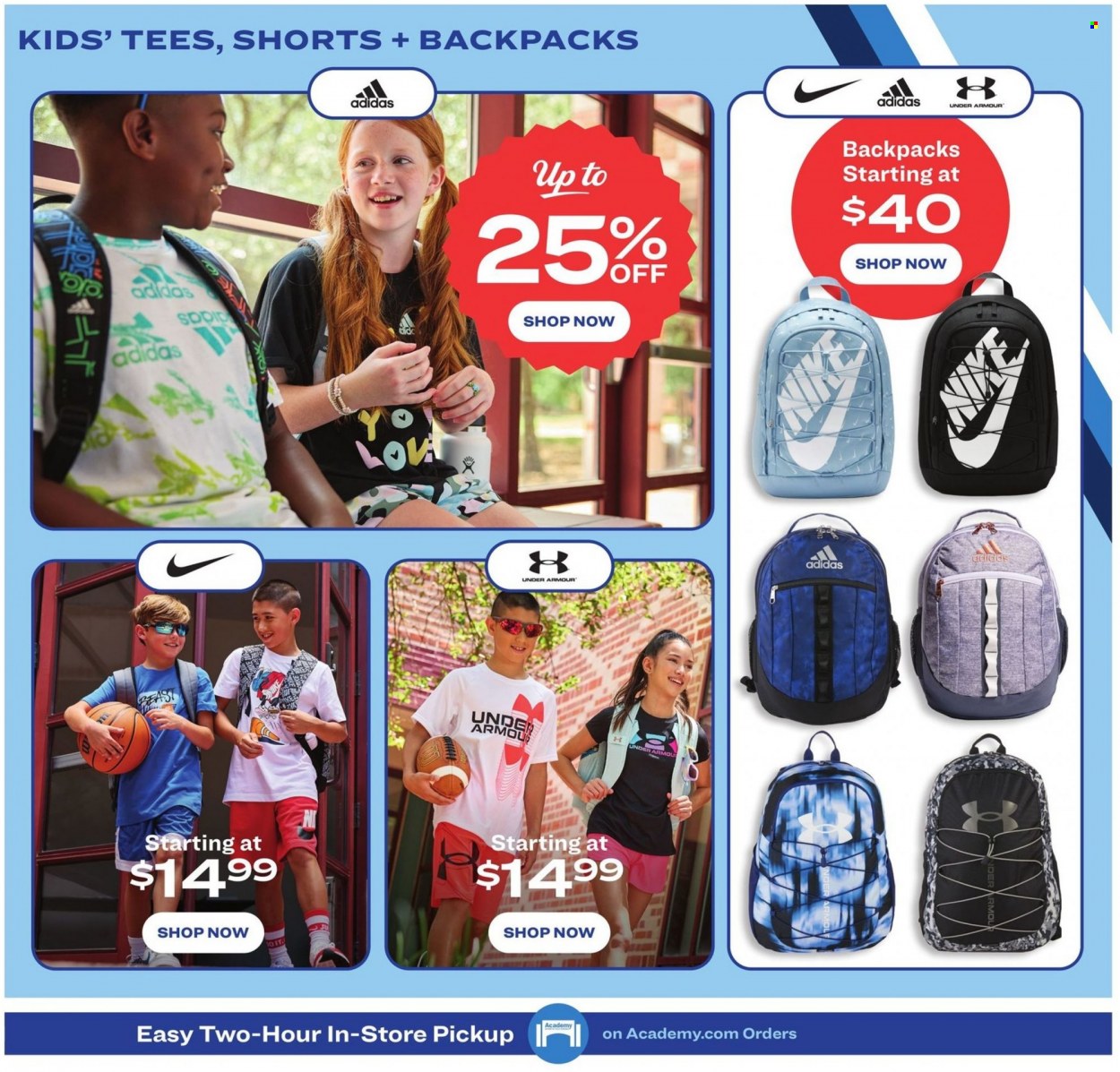 thumbnail - Academy Sports + Outdoors Flyer - 08/15/2022 - 08/28/2022 - Sales products - Adidas, Under Armour, shorts, t-shirt. Page 4.