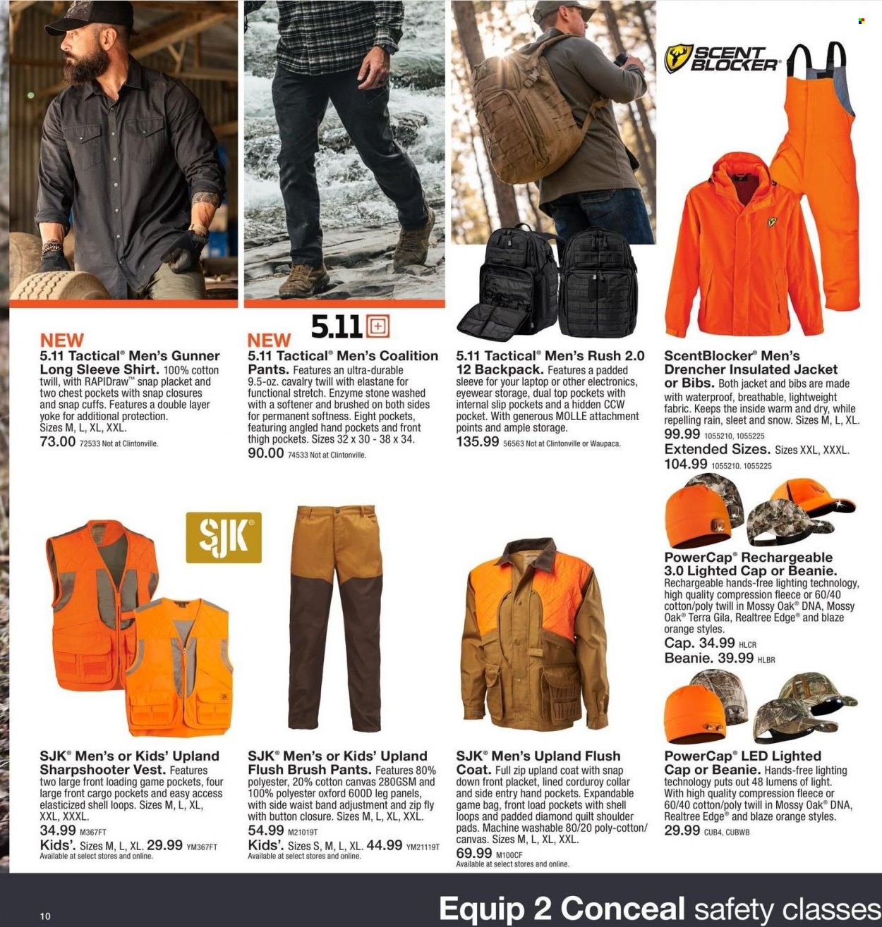 thumbnail - Fleet Farm Flyer - 08/08/2022 - 11/28/2022 - Sales products - pants, fabric softener, brush, canvas, quilt, jacket, long-sleeve shirt, shirt, vest, beanie, backpack, lighting, Shell. Page 10.