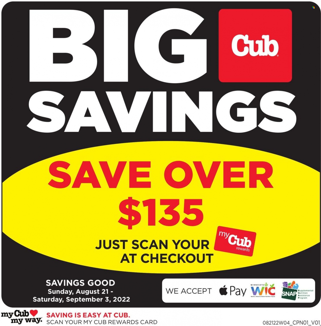 Cub Foods ad - 08/21/2022 - 09/03/2022. Page 1