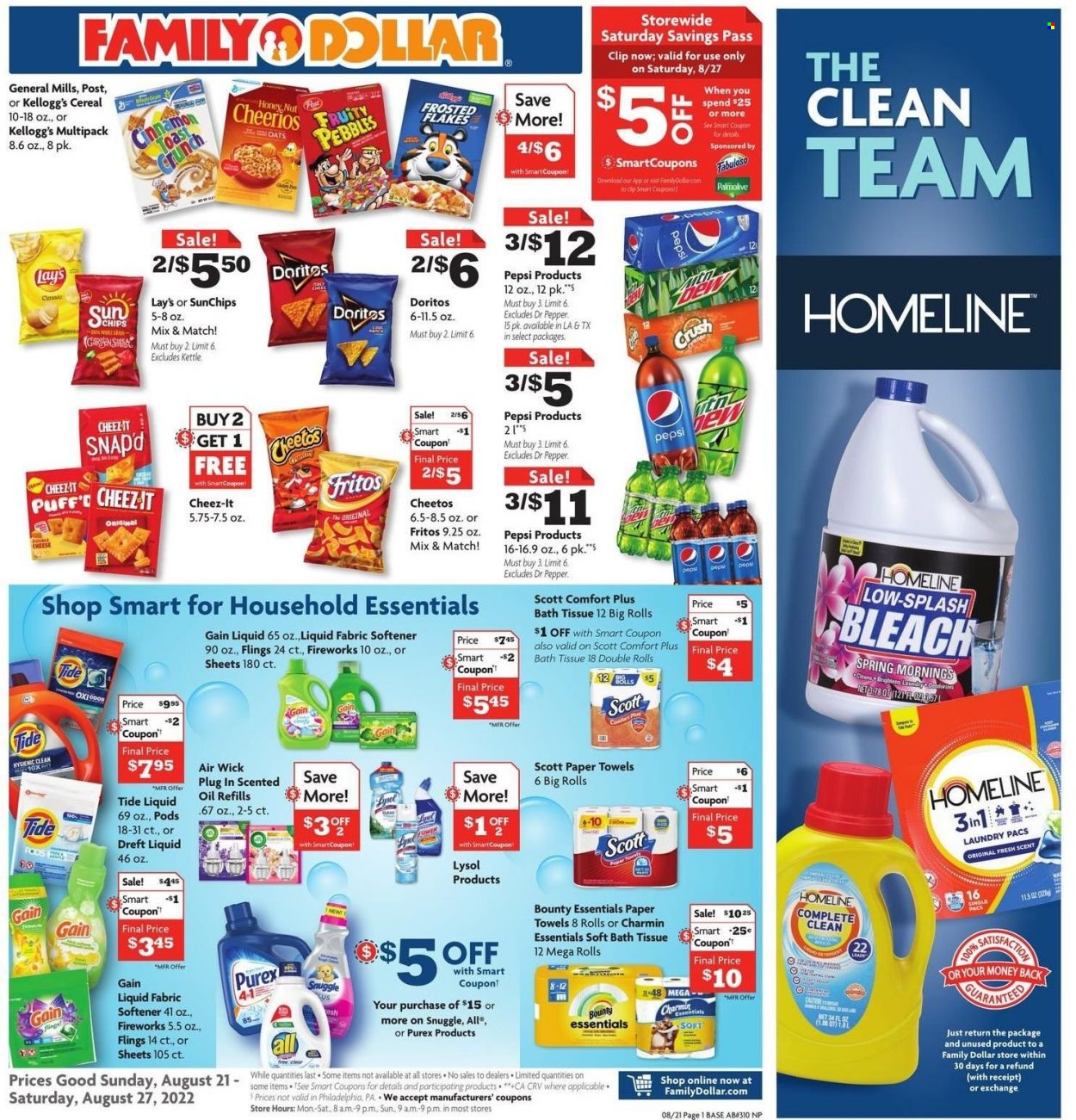 Family Dollar ad - 08/21/2022 - 08/27/2022. Page 1