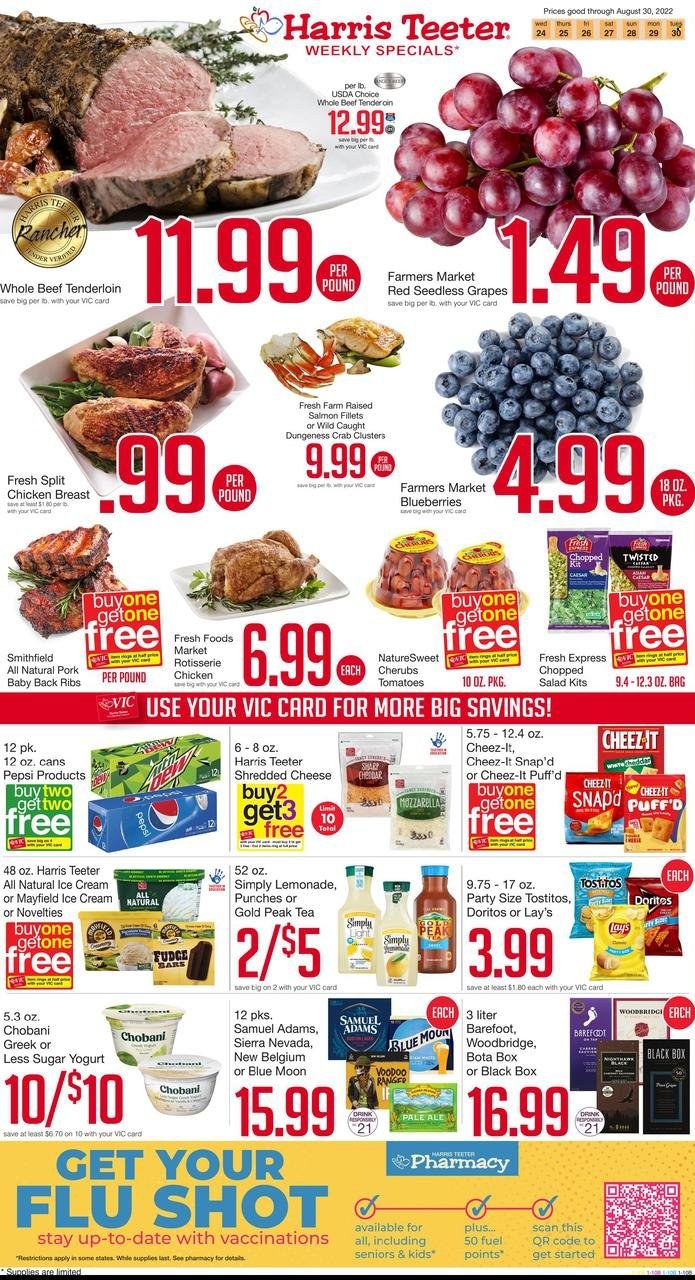 Harris Teeter ad - 08/24/2022 - 08/30/2022. Page 1