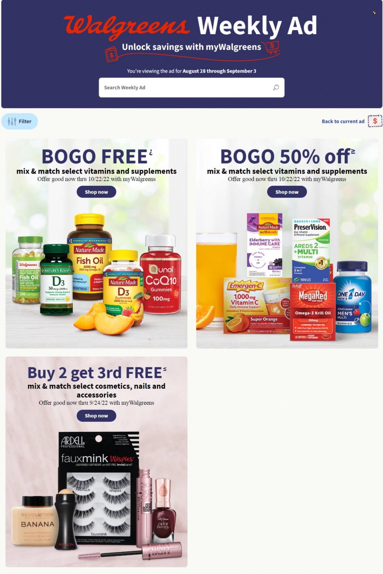 Walgreens ad - 08/28/2022 - 09/03/2022. Page 1