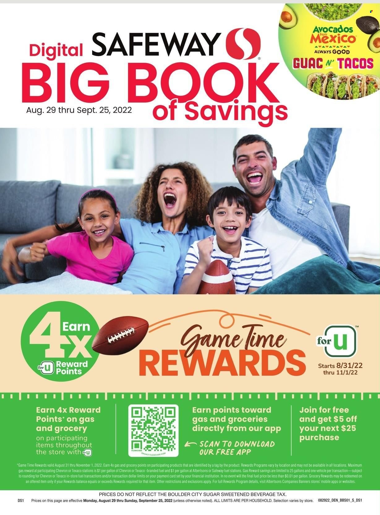 Safeway ad - 08/29/2022 - 09/25/2022. Page 1