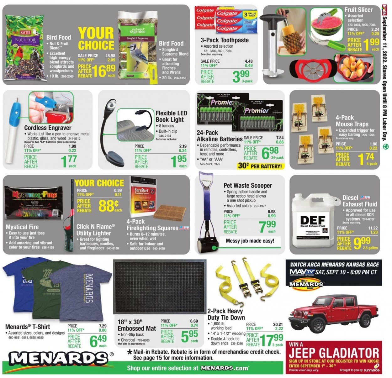 Menards ad - 09/01/2022 - 09/11/2022. Page 20
