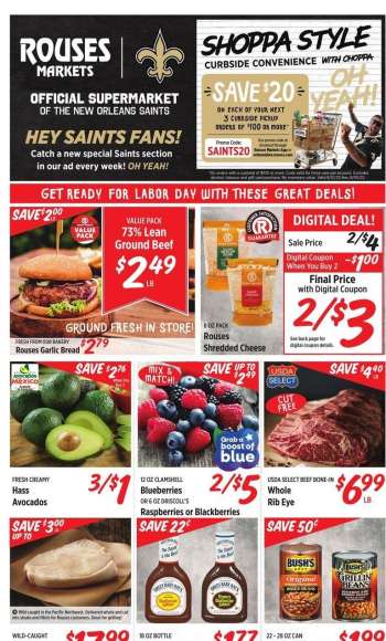 Rouses Markets Flyer - 08/31/2022 - 09/07/2022.