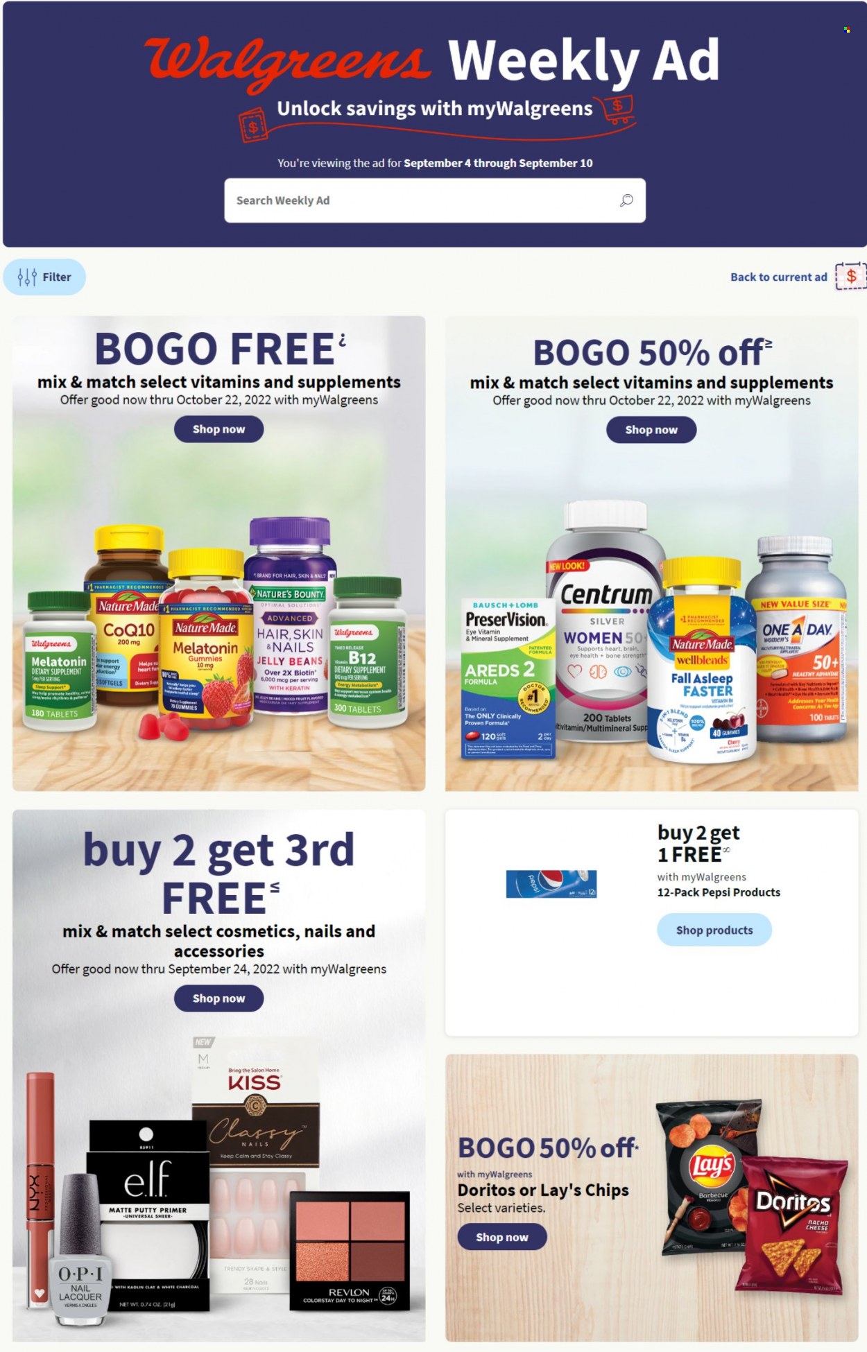 Walgreens ad - 09/04/2022 - 09/10/2022. Page 1
