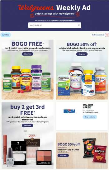 Walgreens Flyer - 09/04/2022 - 09/10/2022.