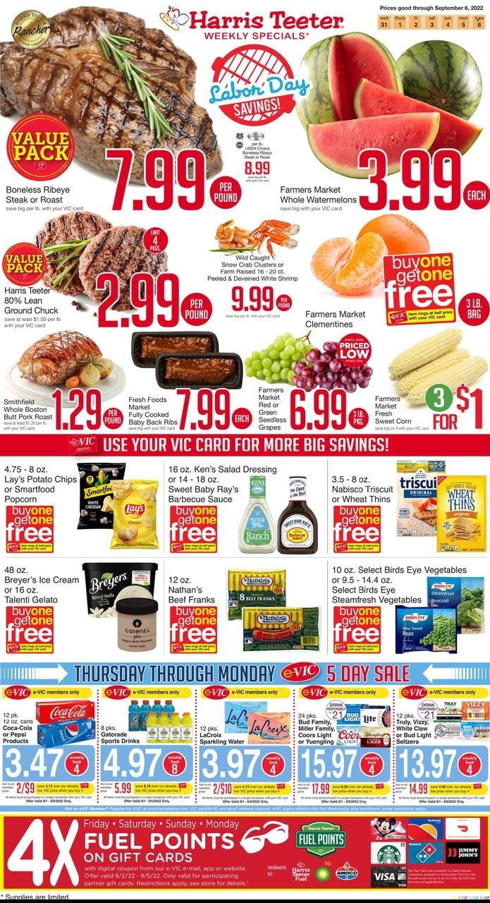 Harris Teeter ad - 08/31/2022 - 09/06/2022. Page 1