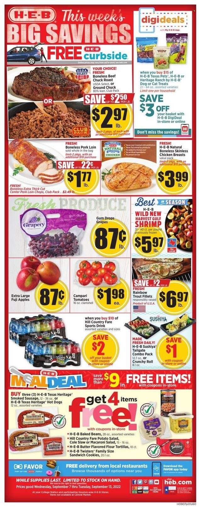 H-E-B ad - 09/07/2022 - 09/13/2022. Page 1