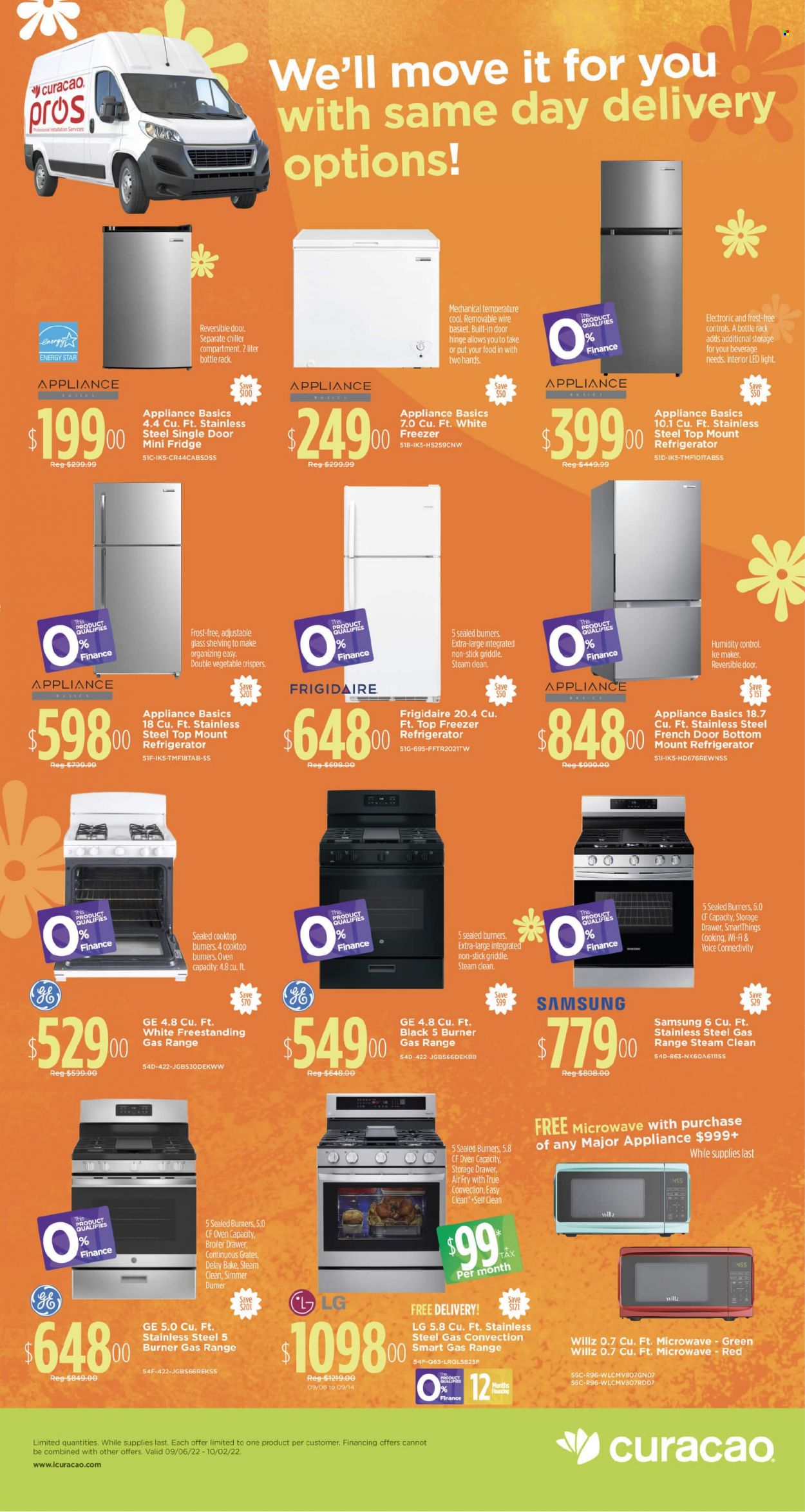 thumbnail - Curacao Flyer - 09/06/2022 - 10/02/2022 - Sales products - LG, Samsung, freezer, refrigerator, ice maker, fridge, oven, microwave, cooktop. Page 6.