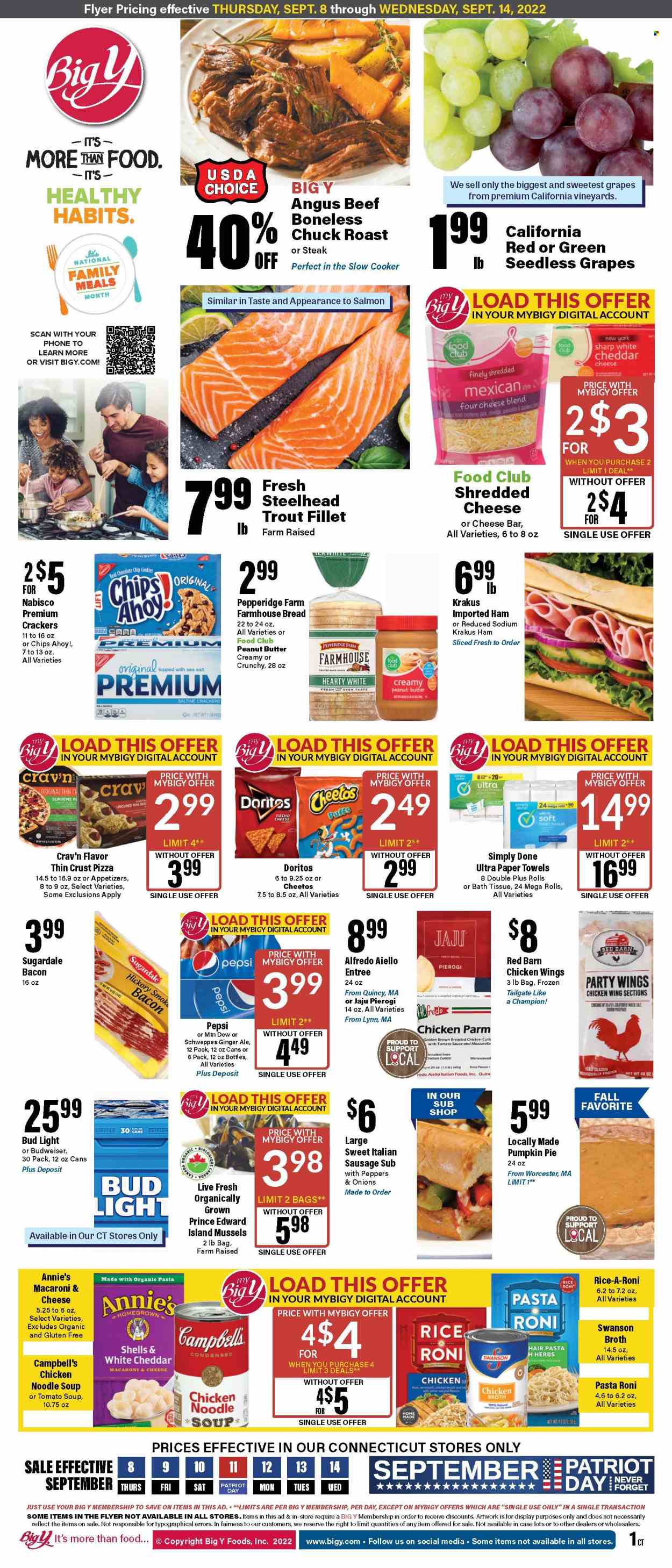 Big Y ad - 09/08/2022 - 09/14/2022. Page 1