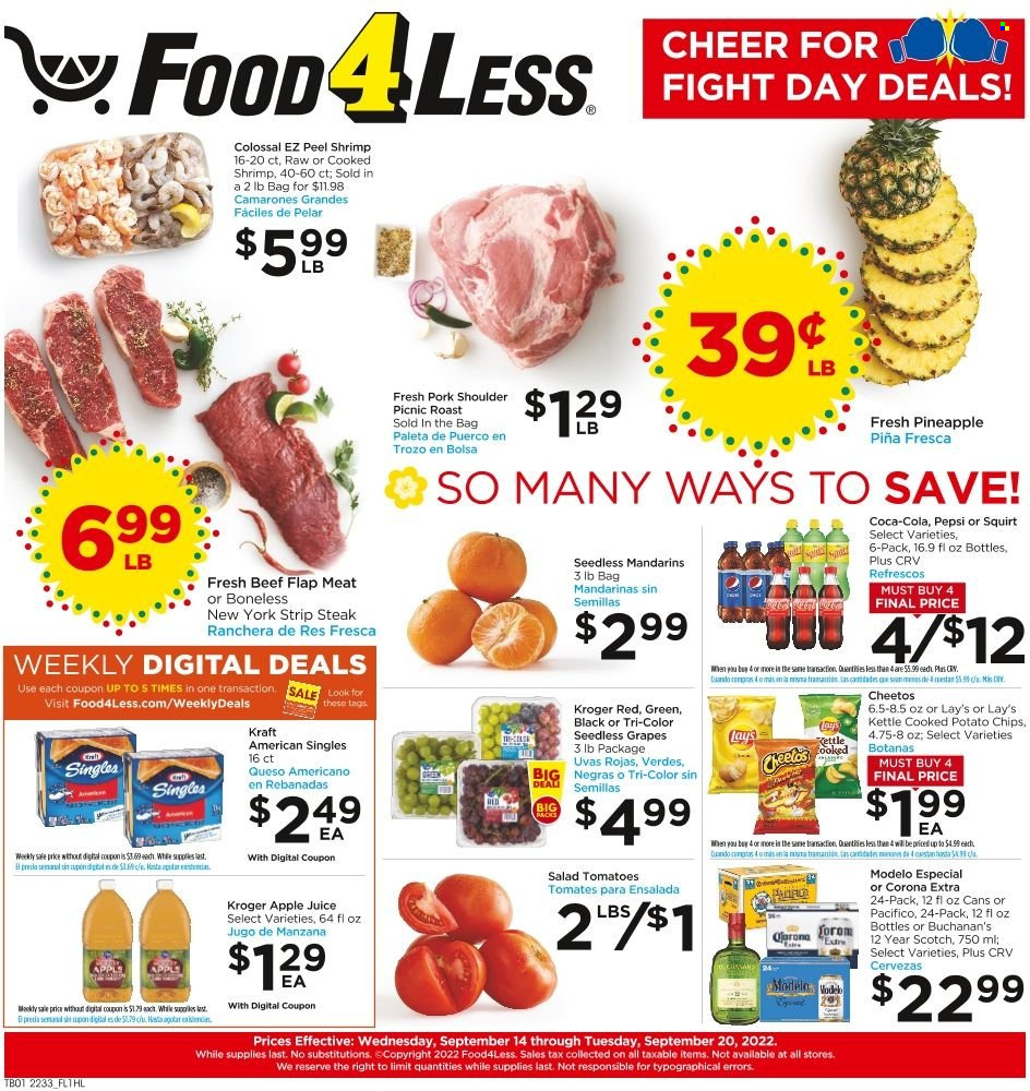 Food 4 Less ad - 09/14/2022 - 09/20/2022. Page 1