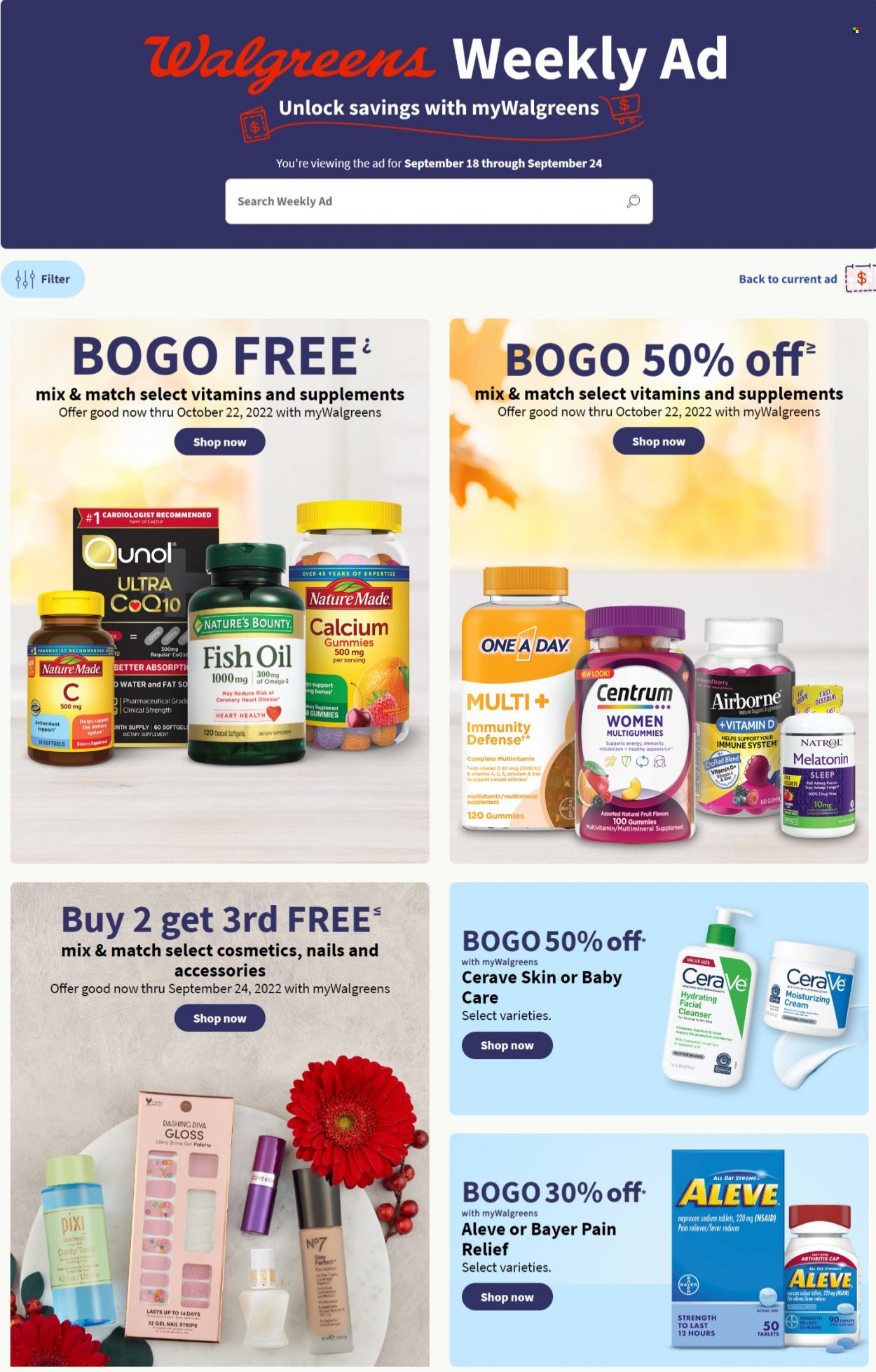 Walgreens ad - 09/18/2022 - 09/24/2022. Page 1