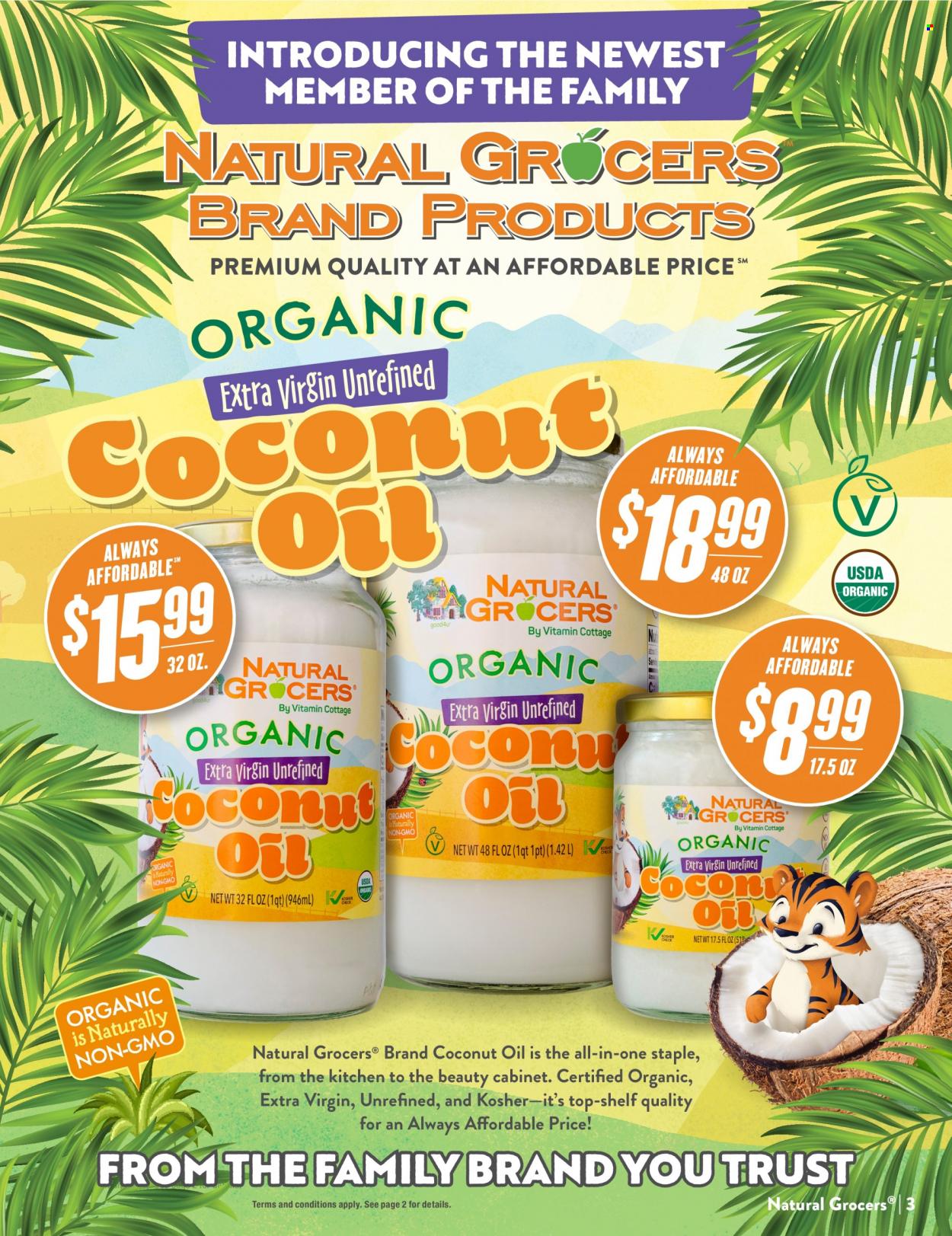 thumbnail - Natural Grocers Flyer - 09/09/2022 - 09/30/2022 - Sales products - coconut oil, extra virgin olive oil, oil. Page 3.