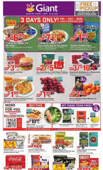 Giant Food Flyer - 09/16/2022 - 09/22/2022.