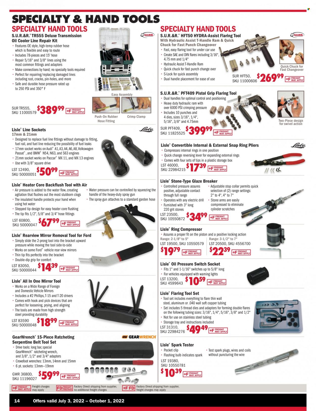 thumbnail - Carquest Flyer - Sales products - air compressor, spark plugs, spray gun, serpentine belt. Page 14.