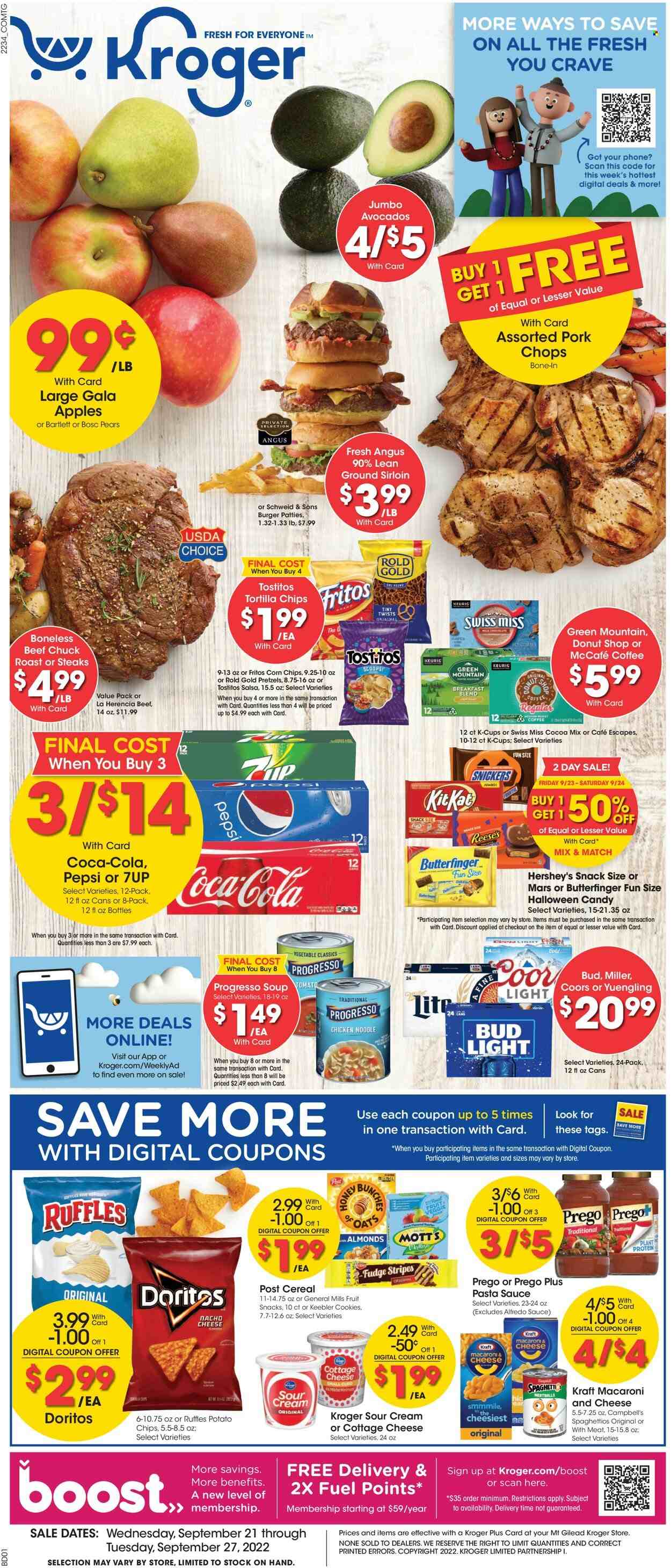 Kroger ad - 09/21/2022 - 09/27/2022. Page 1