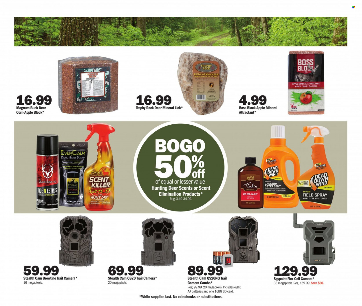 thumbnail - Meijer Flyer - 09/25/2022 - 10/08/2022 - Sales products - Apple, corn, Magnum, beer, detergent, laundry detergent, aa batteries, memory card, scent killer, trail cam, Coors. Page 3.