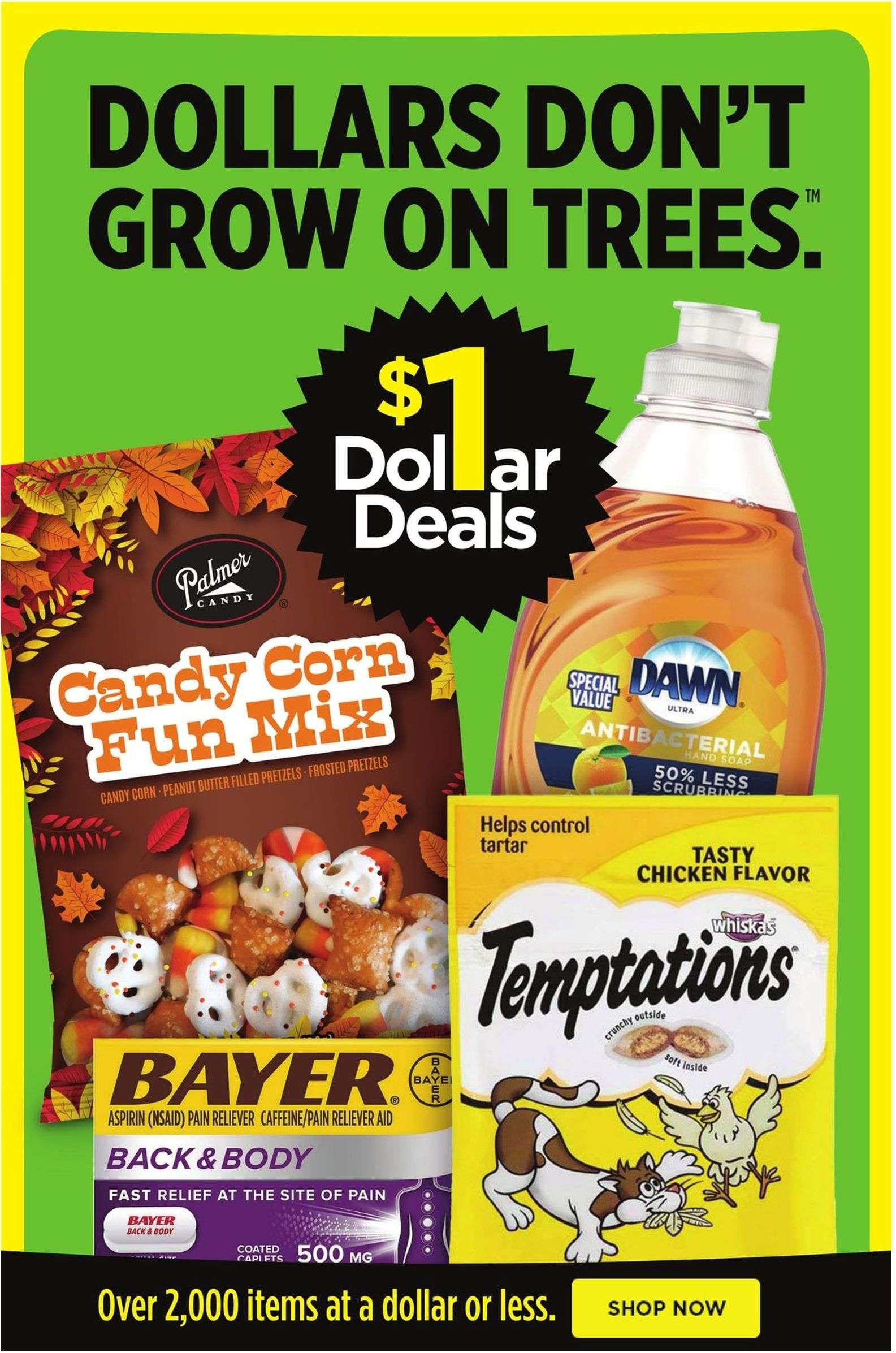 thumbnail - Dollar General Flyer - 09/25/2022 - 10/01/2022 - Sales products - pretzels, corn, peanut butter, hand soap, soap, aspirin, Bayer. Page 10.
