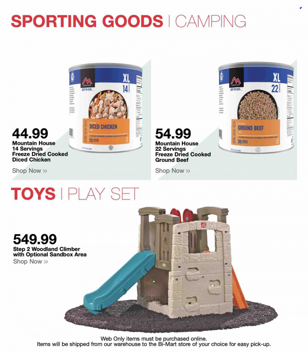 thumbnail - Bi-Mart Flyer - Sales products - beef meat, ground beef, play set, toys. Page 7.