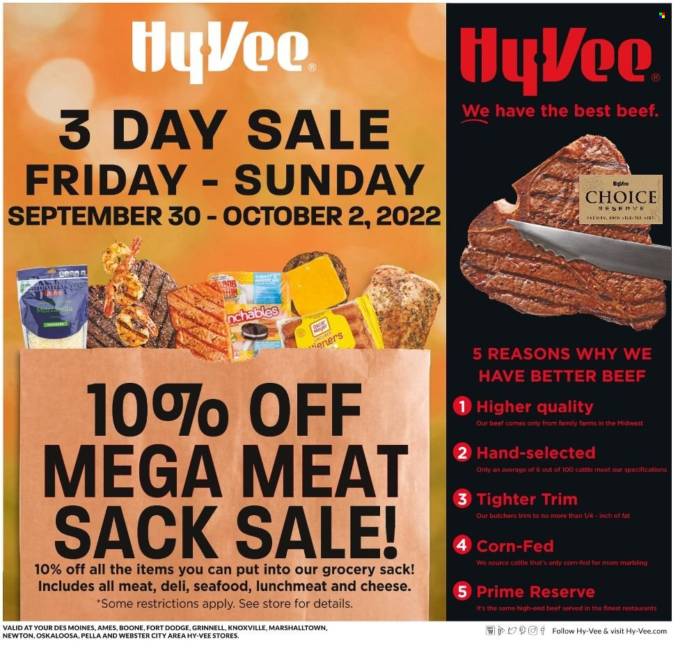 Hy-Vee ad - 09/28/2022 - 10/25/2022. Page 1