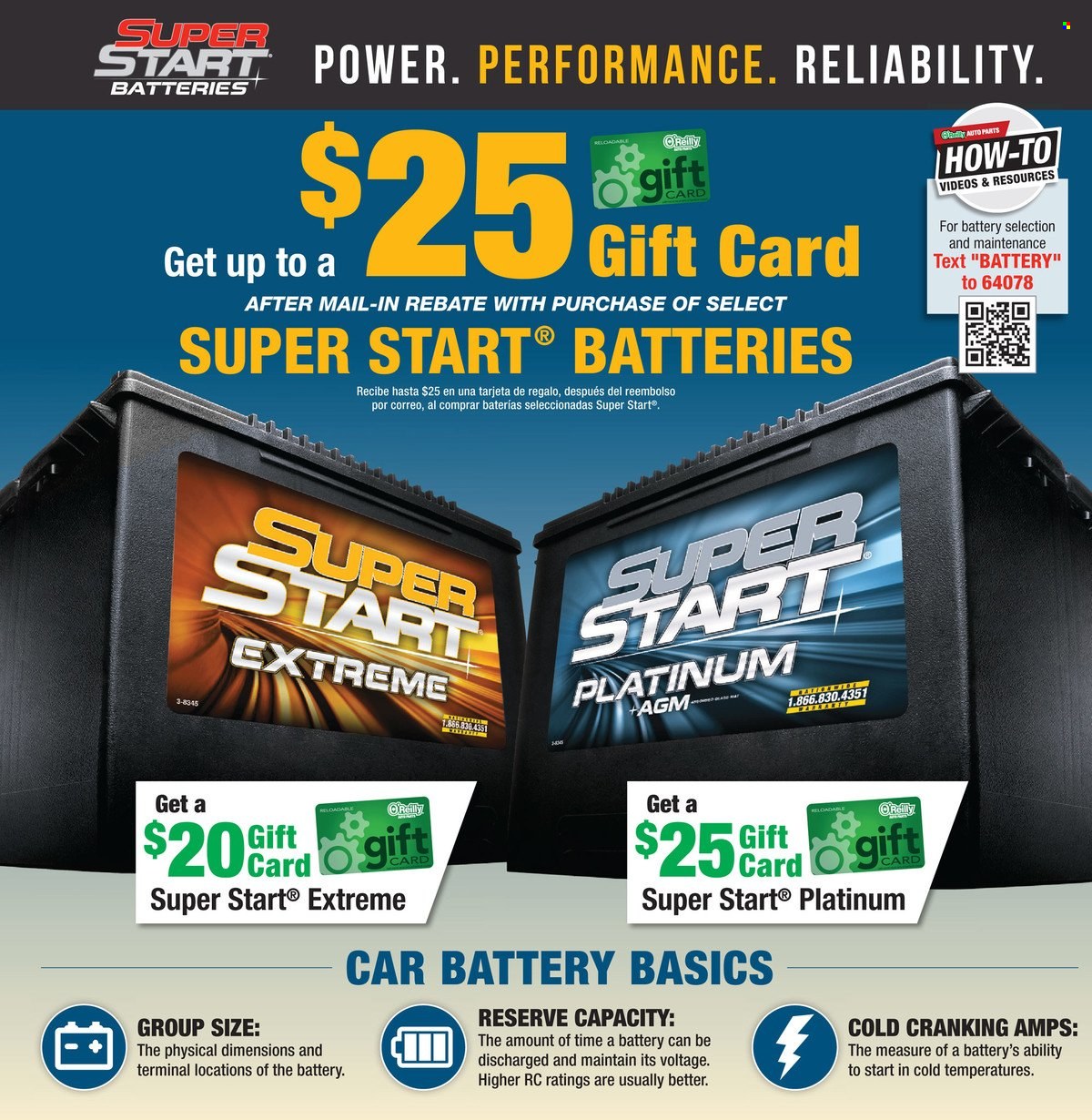 thumbnail - O'Reilly Auto Parts Flyer - 09/28/2022 - 10/25/2022 - Sales products - battery, car battery. Page 2.
