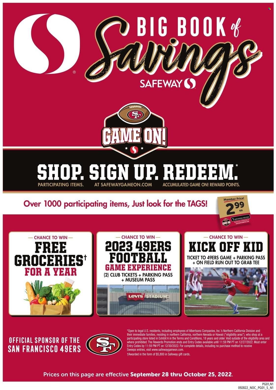 Safeway ad - 09/28/2022 - 10/25/2022. Page 1