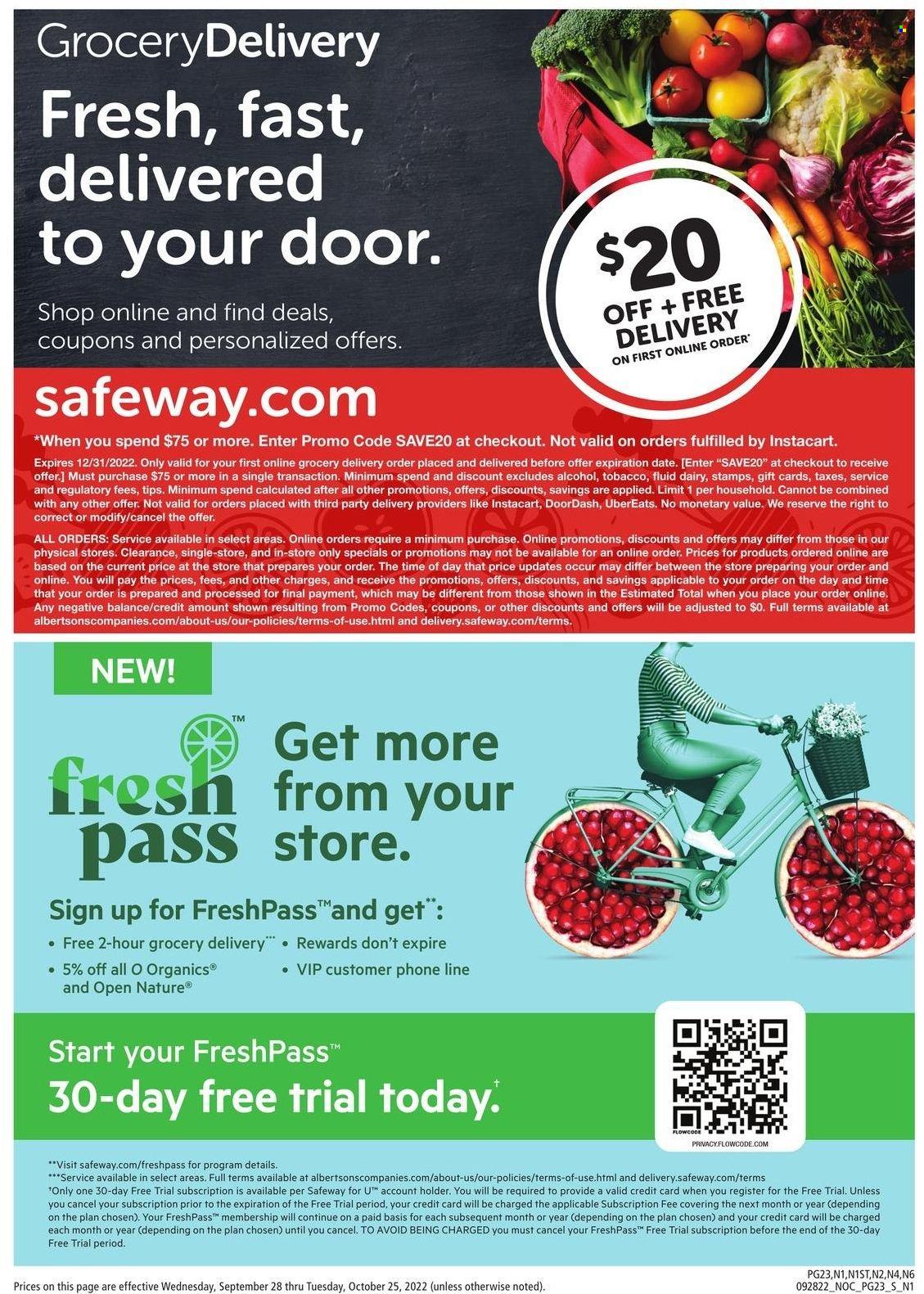 Safeway ad - 09/28/2022 - 10/25/2022. Page 23