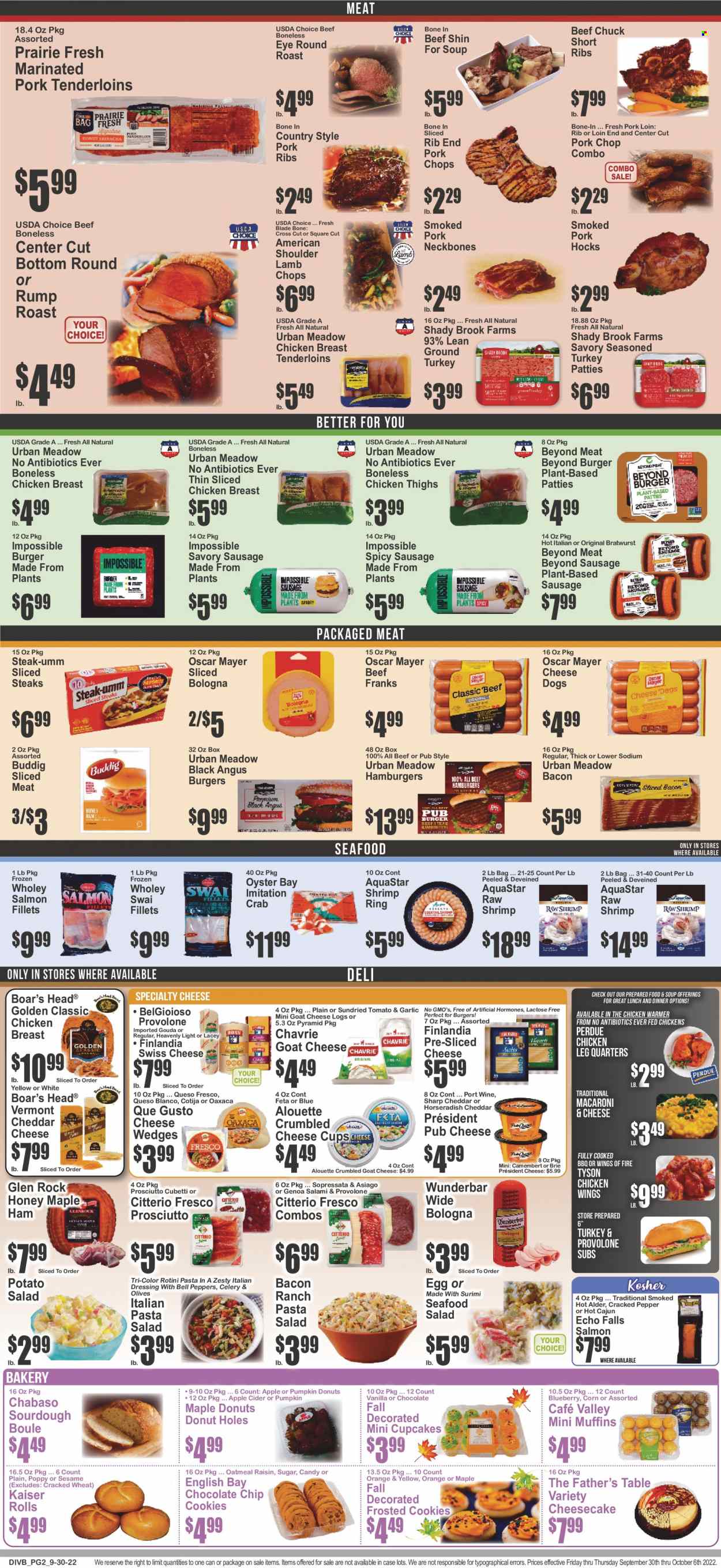 thumbnail - Food Dynasty Flyer - 09/30/2022 - 10/06/2022 - Sales products - Father's Table, cupcake, donut holes, cheesecake, muffin, celery, corn, horseradish, pumpkin, salad, oranges, salmon, salmon fillet, oysters, seafood, crab, shrimps, swai fillet, macaroni & cheese, soup, hamburger, pasta, Perdue®, bacon, salami, ham, prosciutto, bologna sausage, Oscar Mayer, bratwurst, sausage, potato salad, seafood salad, pasta salad, smoked pork hock, asiago, camembert, goat cheese, gouda, sliced cheese, swiss cheese, queso fresco, cheese cup, pub cheese, brie, Président, feta, Provolone, eggs, italian dressing, chicken wings, cookies, sugar, oatmeal, olives, dressing, honey, apple cider, port wine, cider, ground turkey, chicken breasts, chicken legs, chicken thighs, beef meat, steak, round roast, pork chops, pork loin, pork meat, pork ribs, pork tenderloin, marinated pork, lamb chops, lamb meat, cup. Page 2.