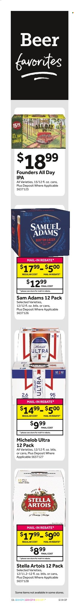 thumbnail - Stop & Shop Flyer - 09/30/2022 - 10/06/2022 - Sales products - beer, Lager, IPA, Stella Artois, Michelob. Page 14.