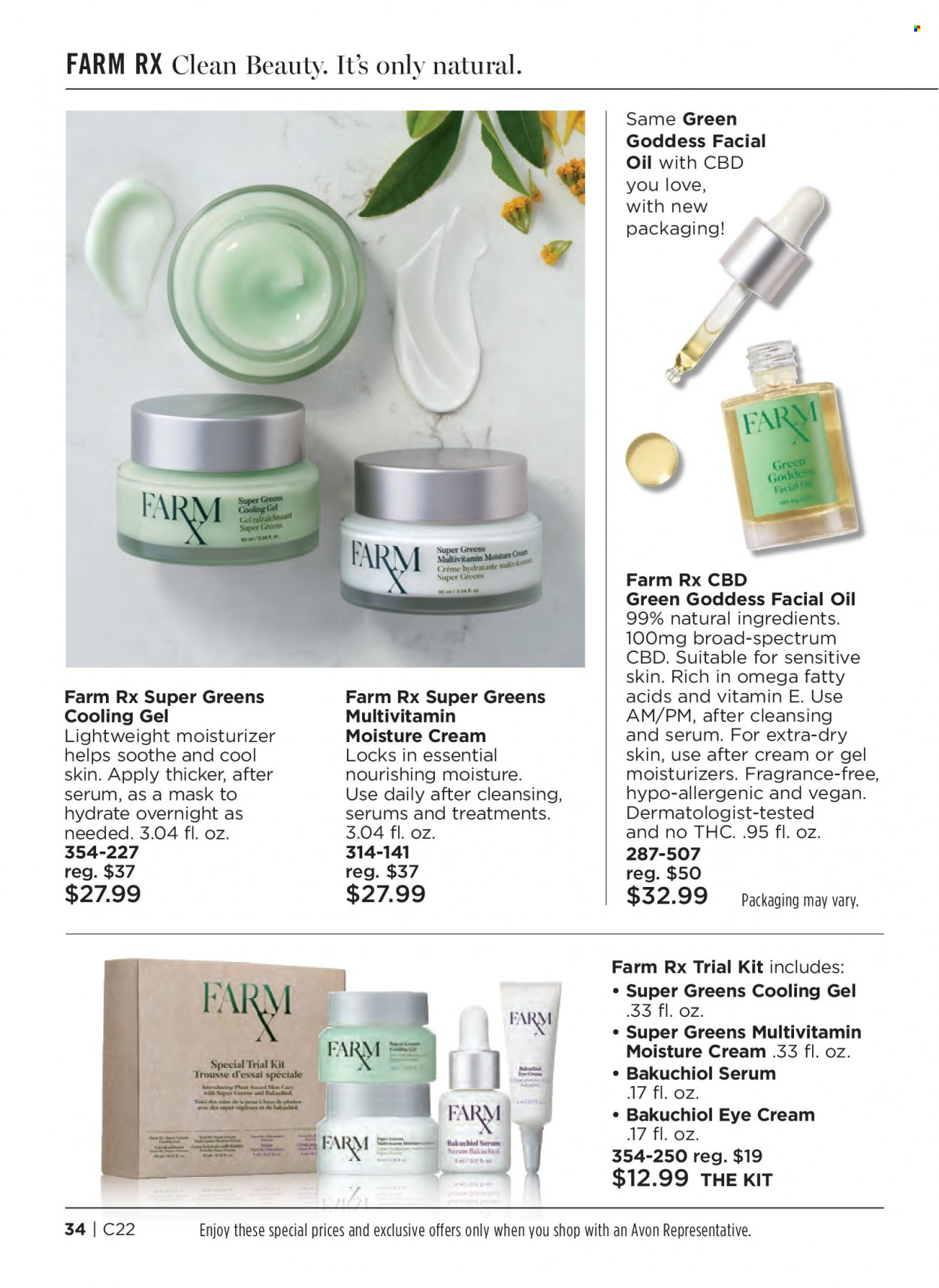 thumbnail - Avon Flyer - 09/28/2022 - 10/11/2022 - Sales products - Avon, moisturizer, serum, eye cream, facial oil, fragrance. Page 34.