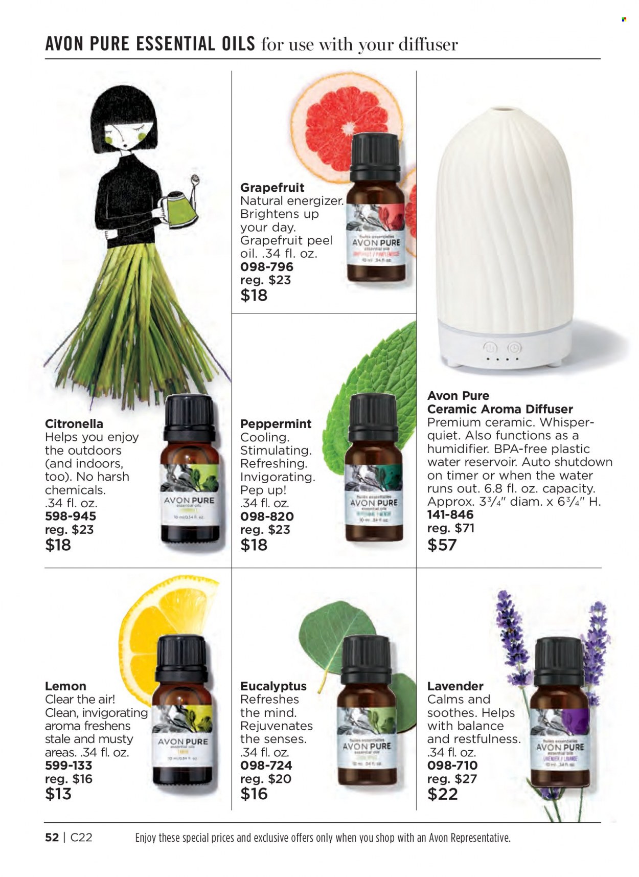 thumbnail - Avon Flyer - 09/28/2022 - 10/11/2022 - Sales products - Avon, diffuser, essential oils. Page 52.