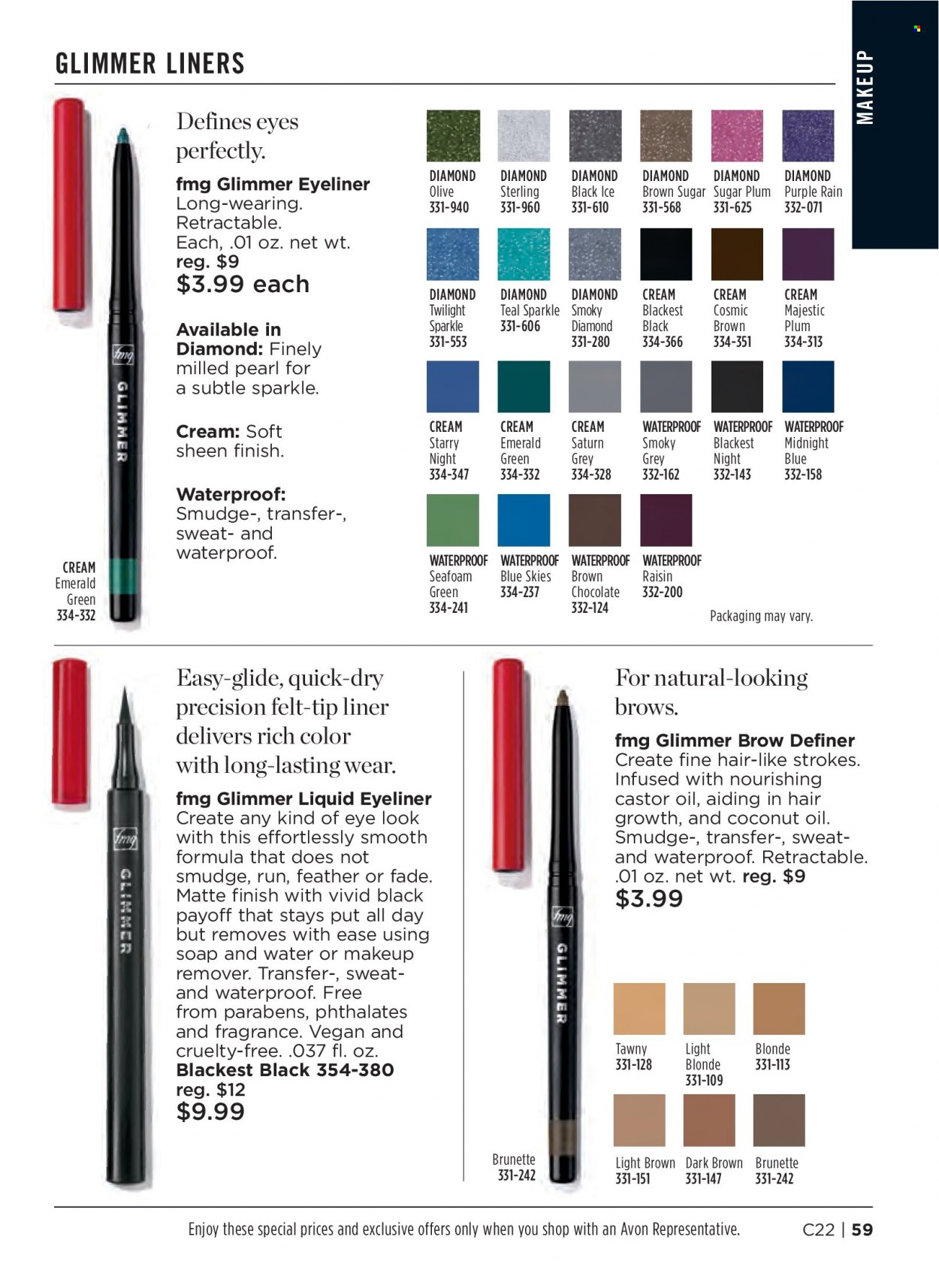 thumbnail - Avon Flyer - 09/28/2022 - 10/11/2022 - Sales products - Avon, soap, coconut oil, fragrance, makeup remover, eyeliner. Page 59.