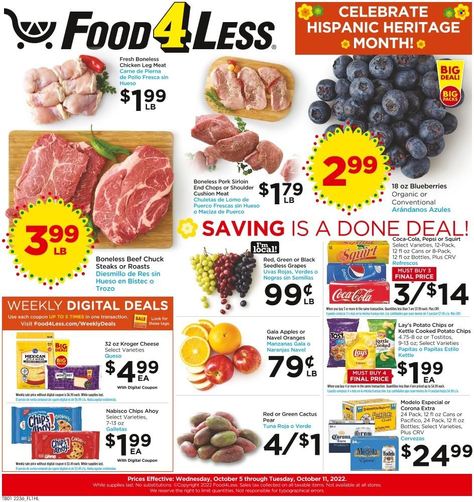 Food 4 Less ad - 10/05/2022 - 10/11/2022. Page 1