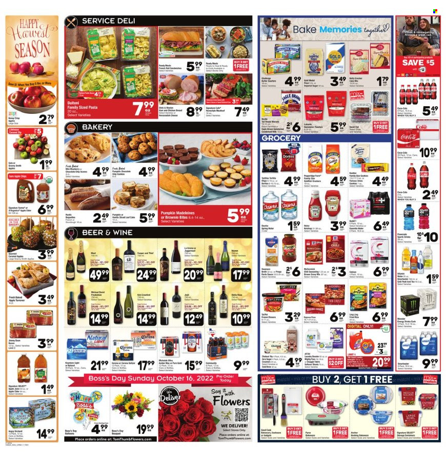 thumbnail - Tom Thumb Flyer - 10/05/2022 - 10/11/2022 - Sales products - cake, brownies, pumpkin, pasta, Buitoni, Coca-Cola, wine, beer. Page 2.