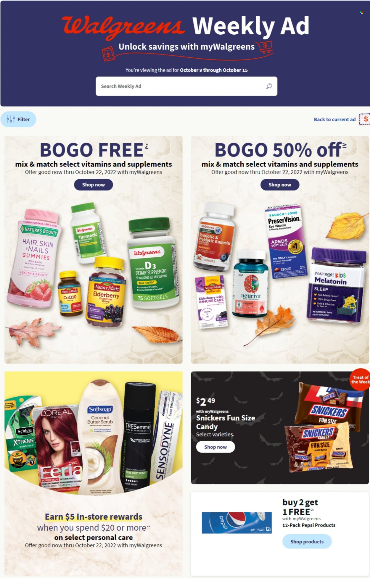 Walgreens ad - 10/09/2022 - 10/15/2022. Page 1