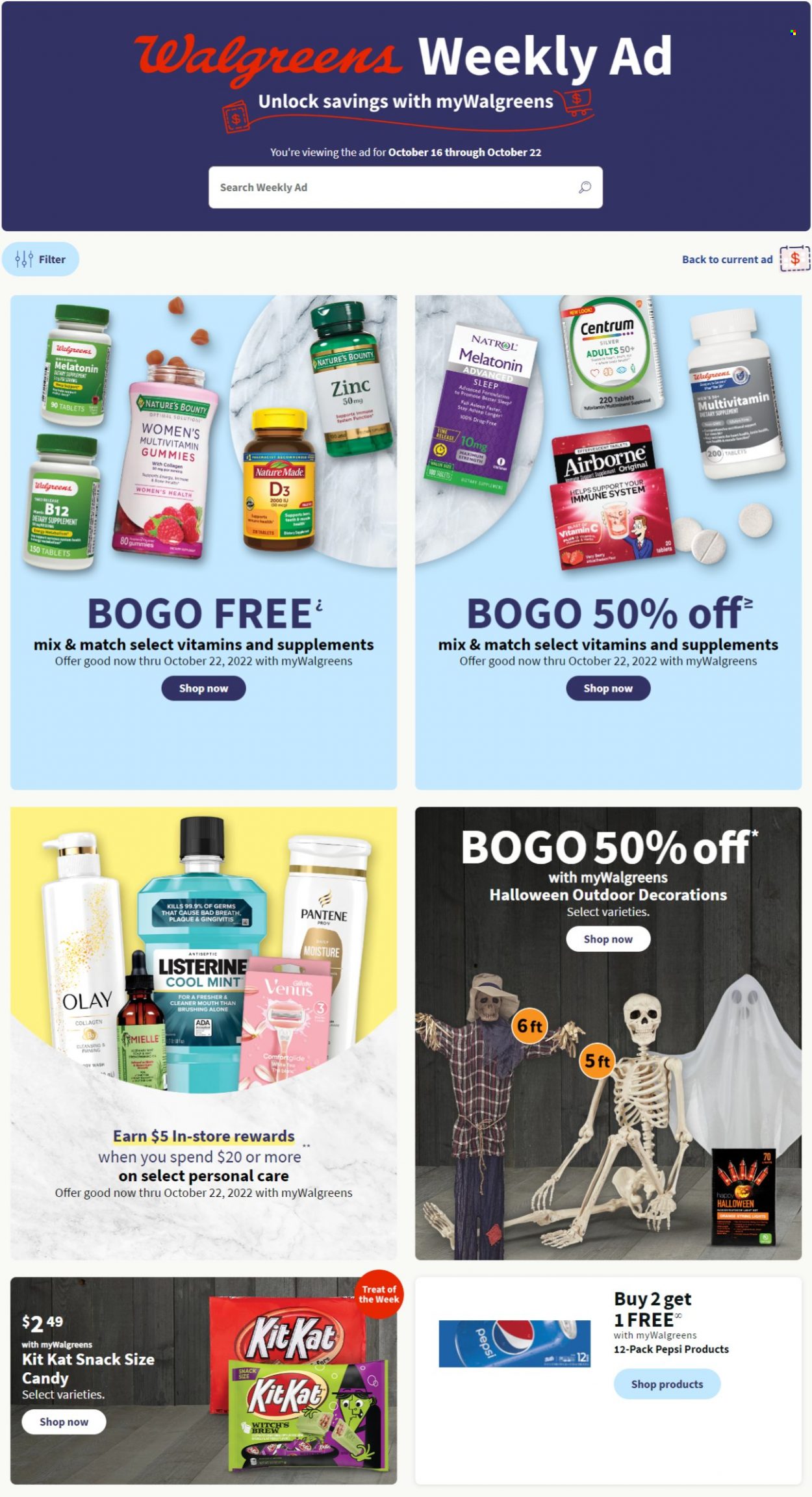 Walgreens ad - 10/16/2022 - 10/22/2022. Page 1