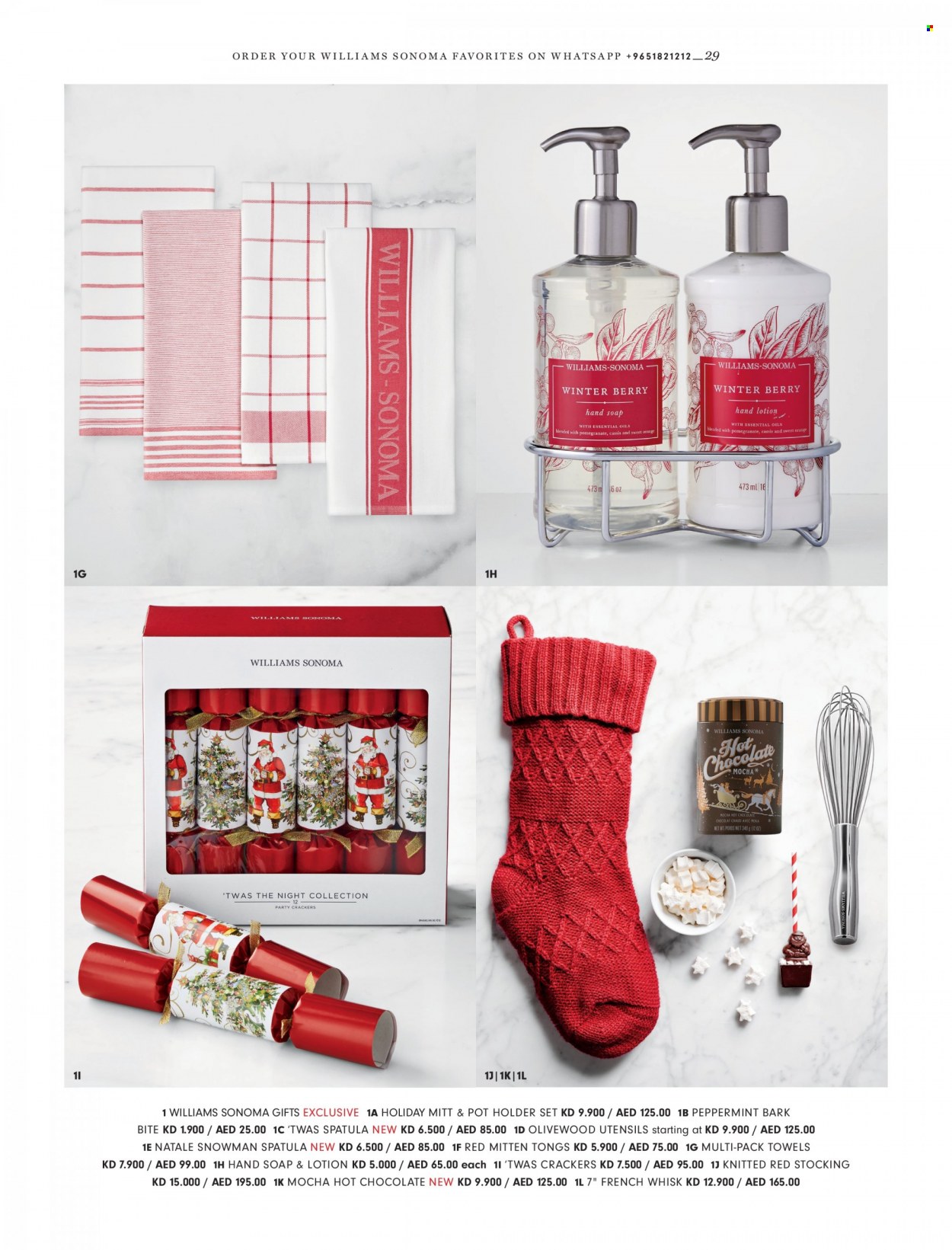thumbnail - Williams-Sonoma Flyer - 12/01/2022 - 12/31/2022 - Sales products - crackers, hand soap, soap, holder, spatula, utensils, pot, essential oils. Page 29.