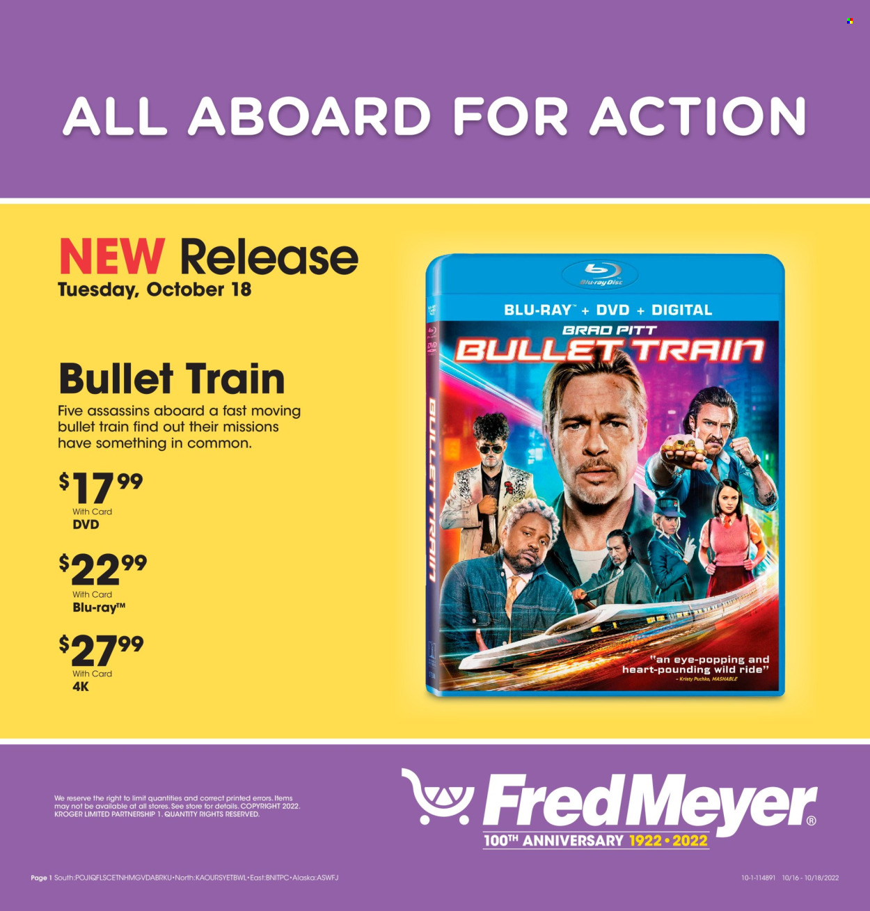 Fred Meyer ad - 10/16/2022 - 10/18/2022. Page 1