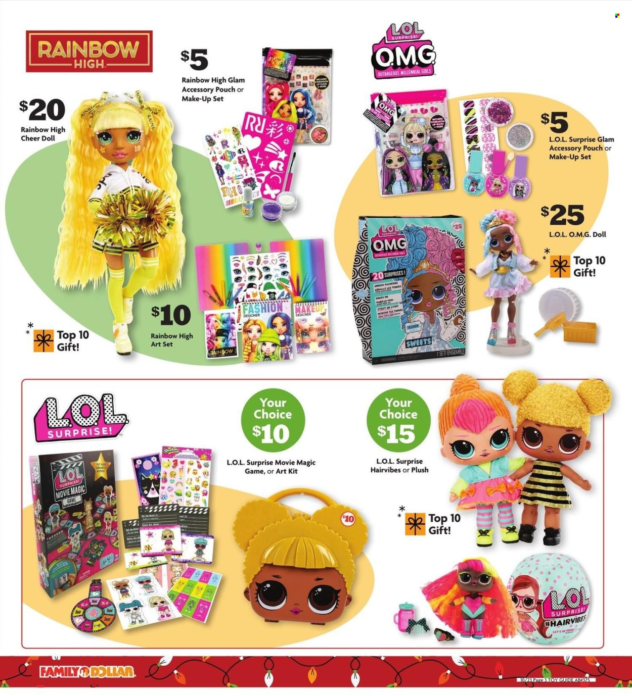 thumbnail - Family Dollar Flyer - 10/23/2022 - 12/25/2022 - Sales products - makeup, doll, toys, L.O.L. Surprise. Page 3.
