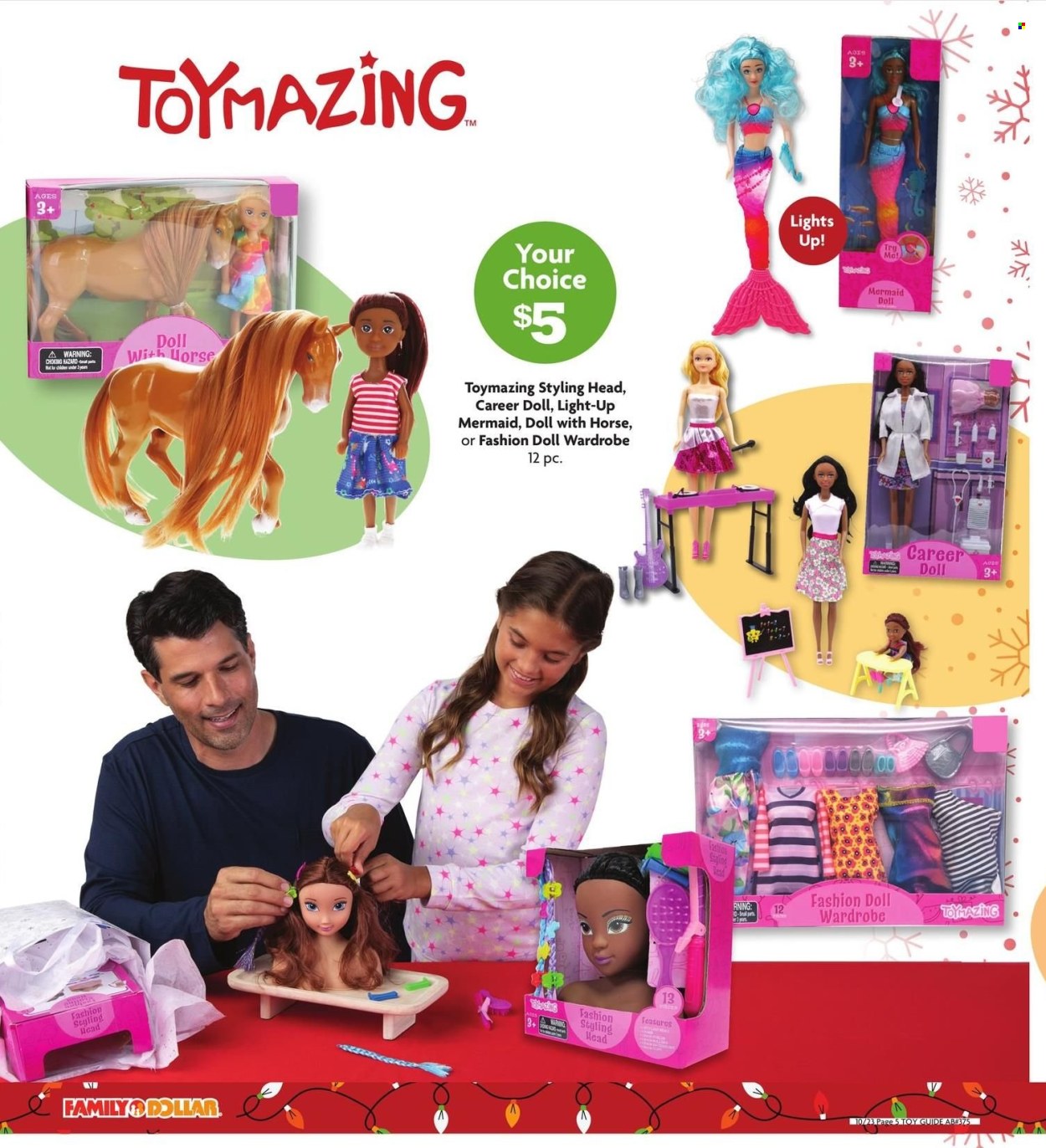 thumbnail - Family Dollar Flyer - 10/23/2022 - 12/25/2022 - Sales products - doll, toys, styling head. Page 5.