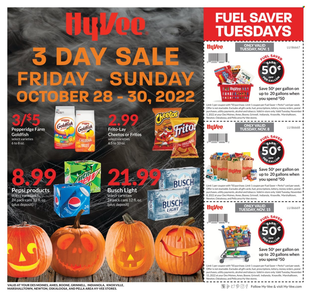 Hy-Vee ad - 10/26/2022 - 11/22/2022. Page 1