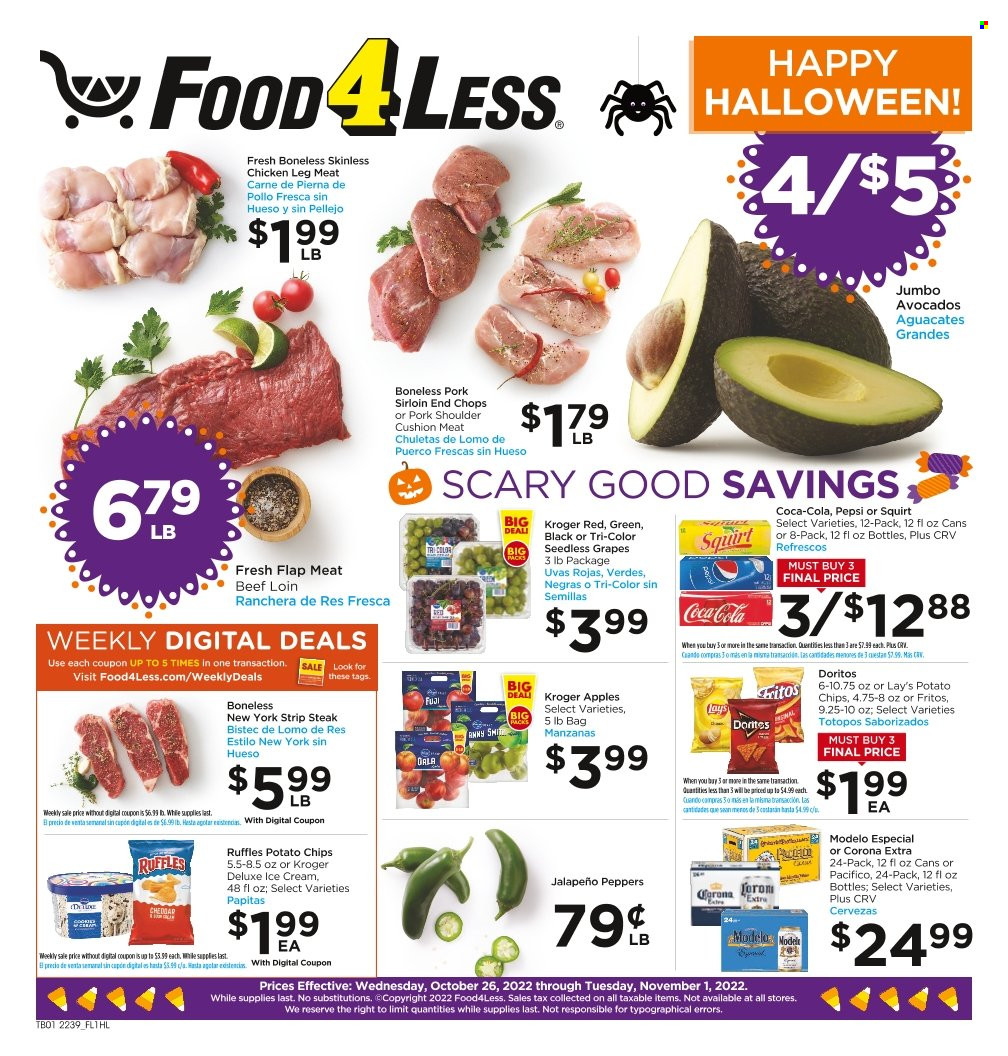 Food 4 Less ad - 10/26/2022 - 11/01/2022. Page 1