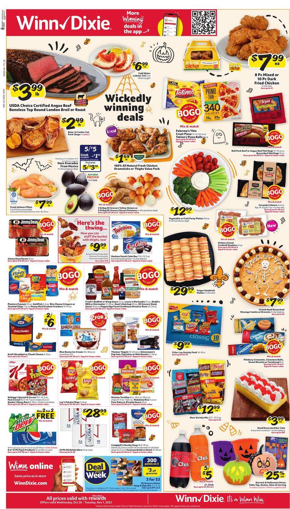 Winn Dixie ad - 10/26/2022 - 11/01/2022. Page 1