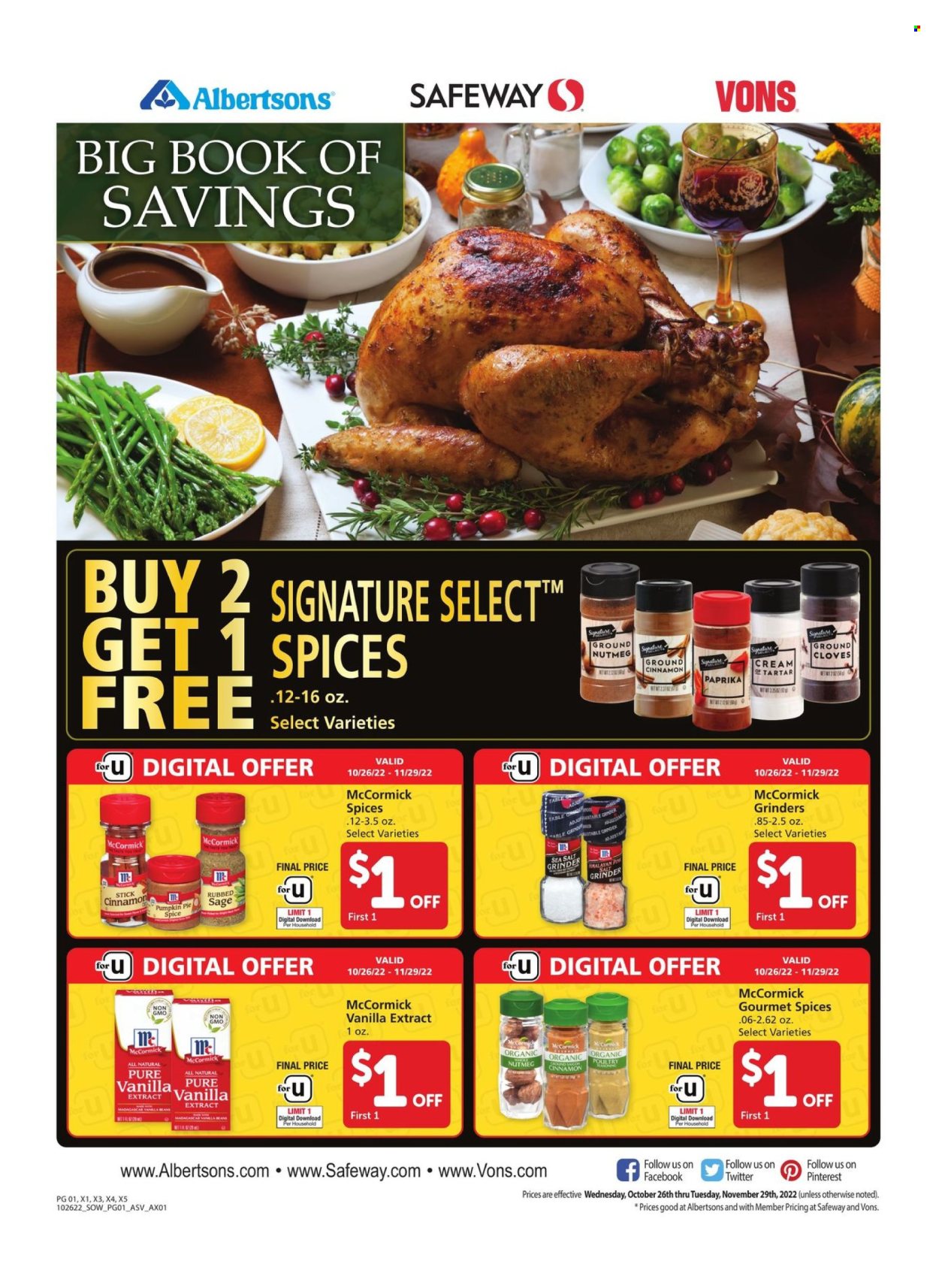 Albertsons ad - 10/26/2022 - 11/29/2022. Page 1