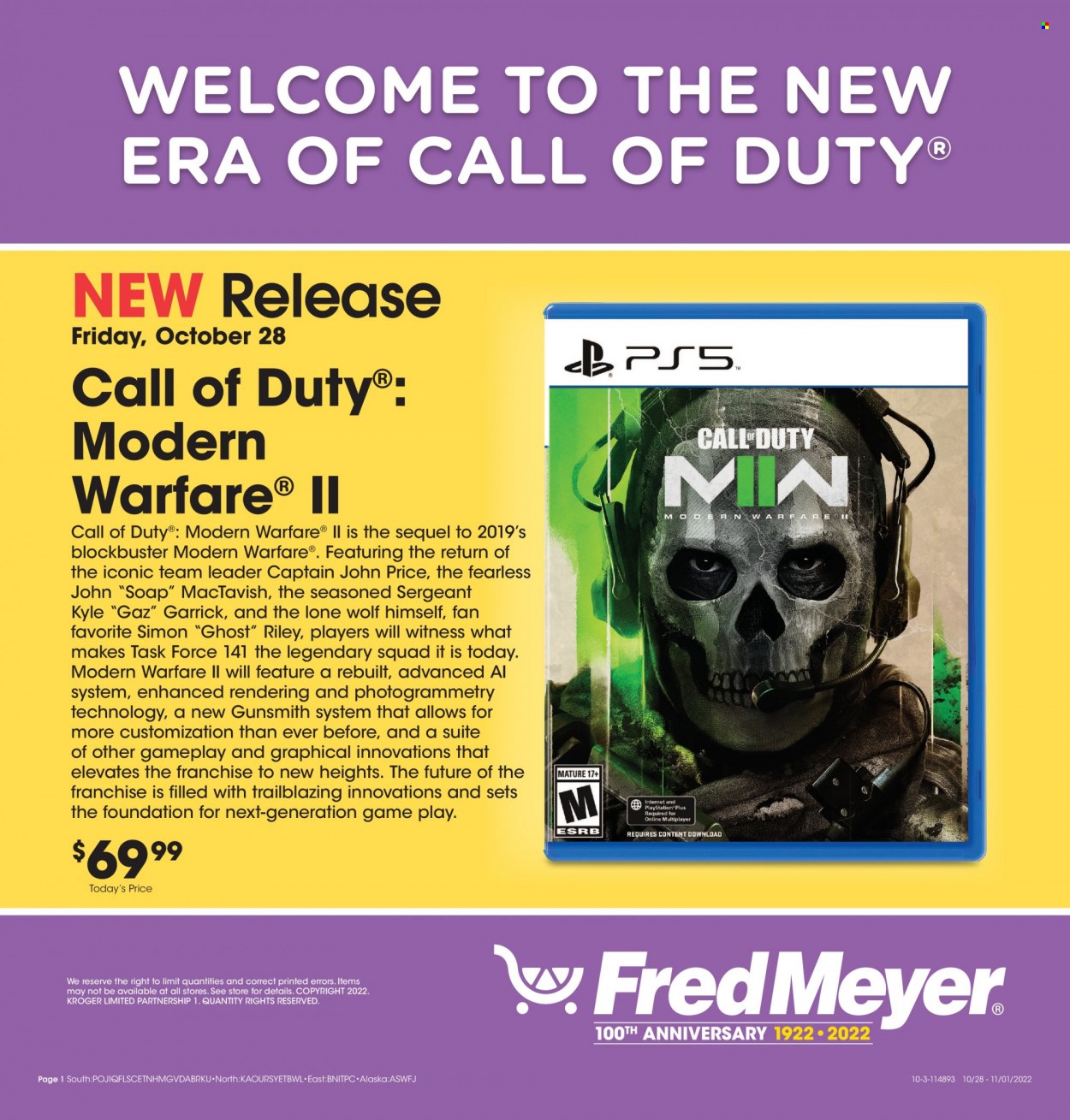 Fred Meyer ad - 10/28/2022 - 11/01/2022. Page 1