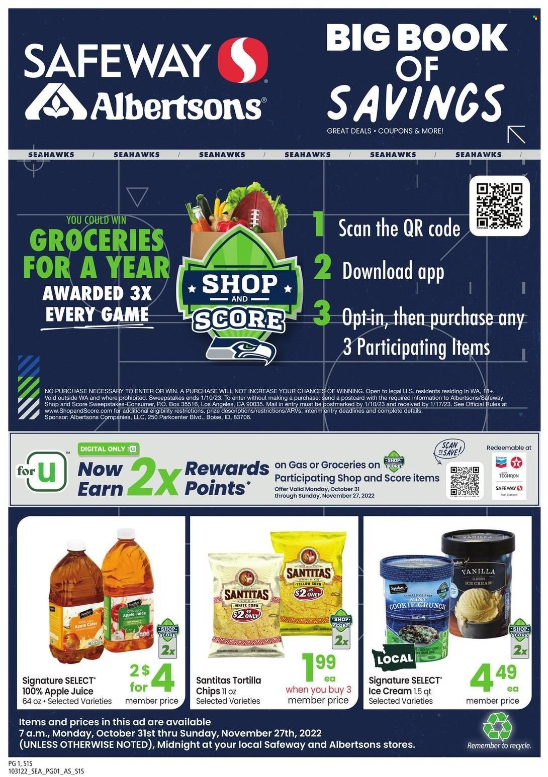 Safeway ad - 10/31/2022 - 11/27/2022. Page 1