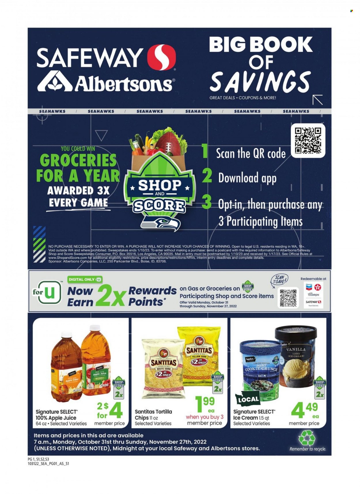Albertsons ad - 10/31/2022 - 11/27/2022. Page 1