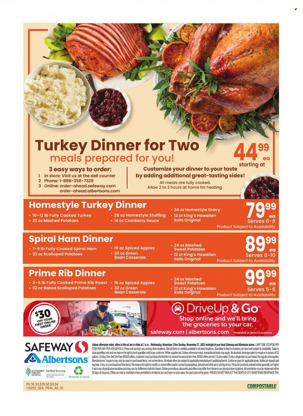 Albertsons ad - 11/02/2022 - 11/27/2022. Page 16