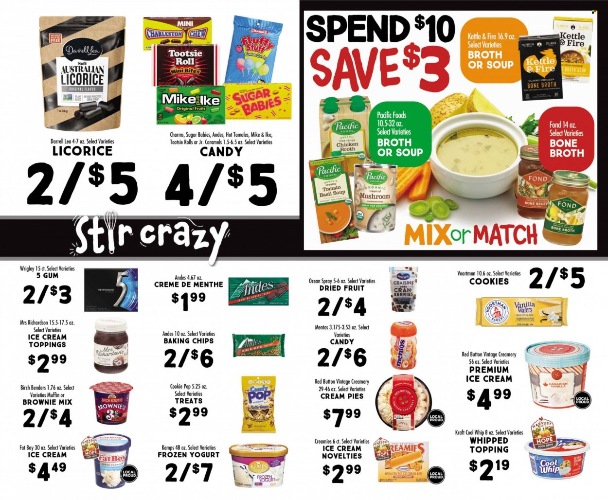 thumbnail - Fresh Market Flyer - 11/02/2022 - 12/06/2022 - Sales products - cream pie, brownie mix, corn, oranges, soup, noodles, Kraft®, Kemps, yoghurt, Cool Whip, creamer, ice cream, cookies, fudge, wafers, Mentos, cotton candy, sugar, chicken broth, topping, broth, baking chips, craisins, corn syrup, syrup, dried fruit, creme de menthe. Page 16.